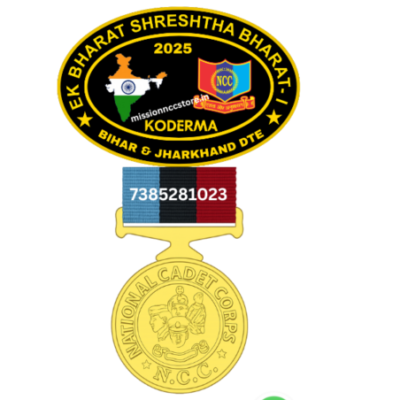 Ek Bharat Shreshtha Bharat EBSB Koderma Bh & Jh Directorate Black Colour with Medal NCC Camp Badge 2025 | NCC EBSB Koderma Badge | Mission NCC Store
