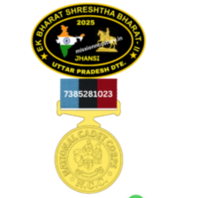 Ek Bharat Shreshtha Bharat EBSB Jhansi UP Directorate Black Colour with Medal NCC Camp Badge 2025 | NCC EBSB Jhansi Badge | Mission NCC Store
